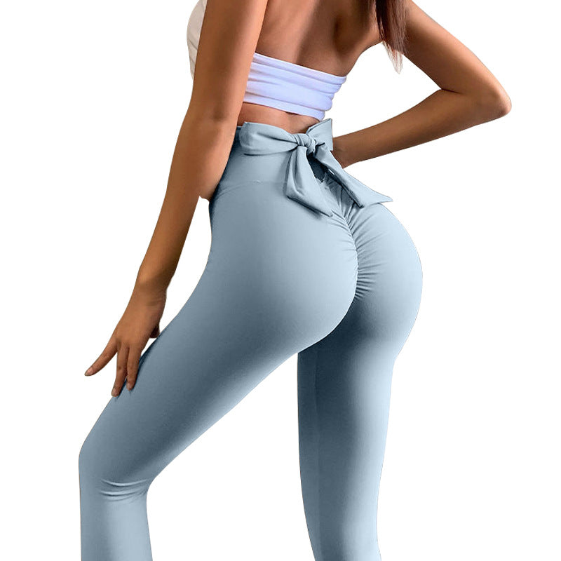 Hip-Lifting Bow Fitness Trousers for Women
