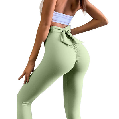 Hip-Lifting Bow Fitness Trousers for Women